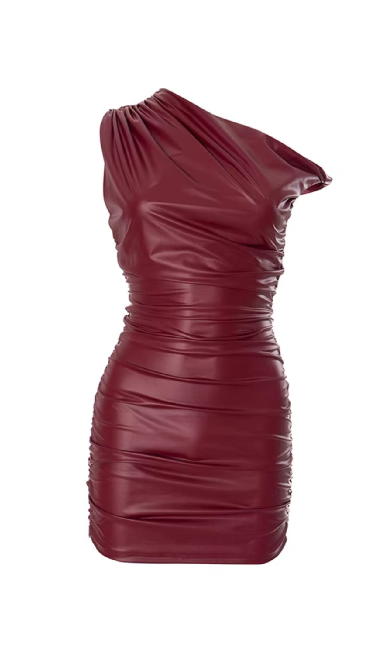 Burgundy leather dress