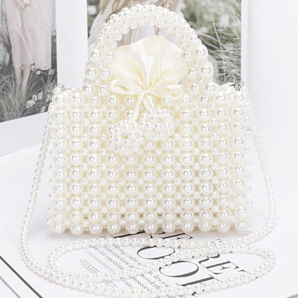 Faux pearl elegance clutch bag