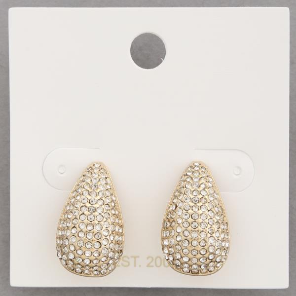 Teardrop rhinestone earring