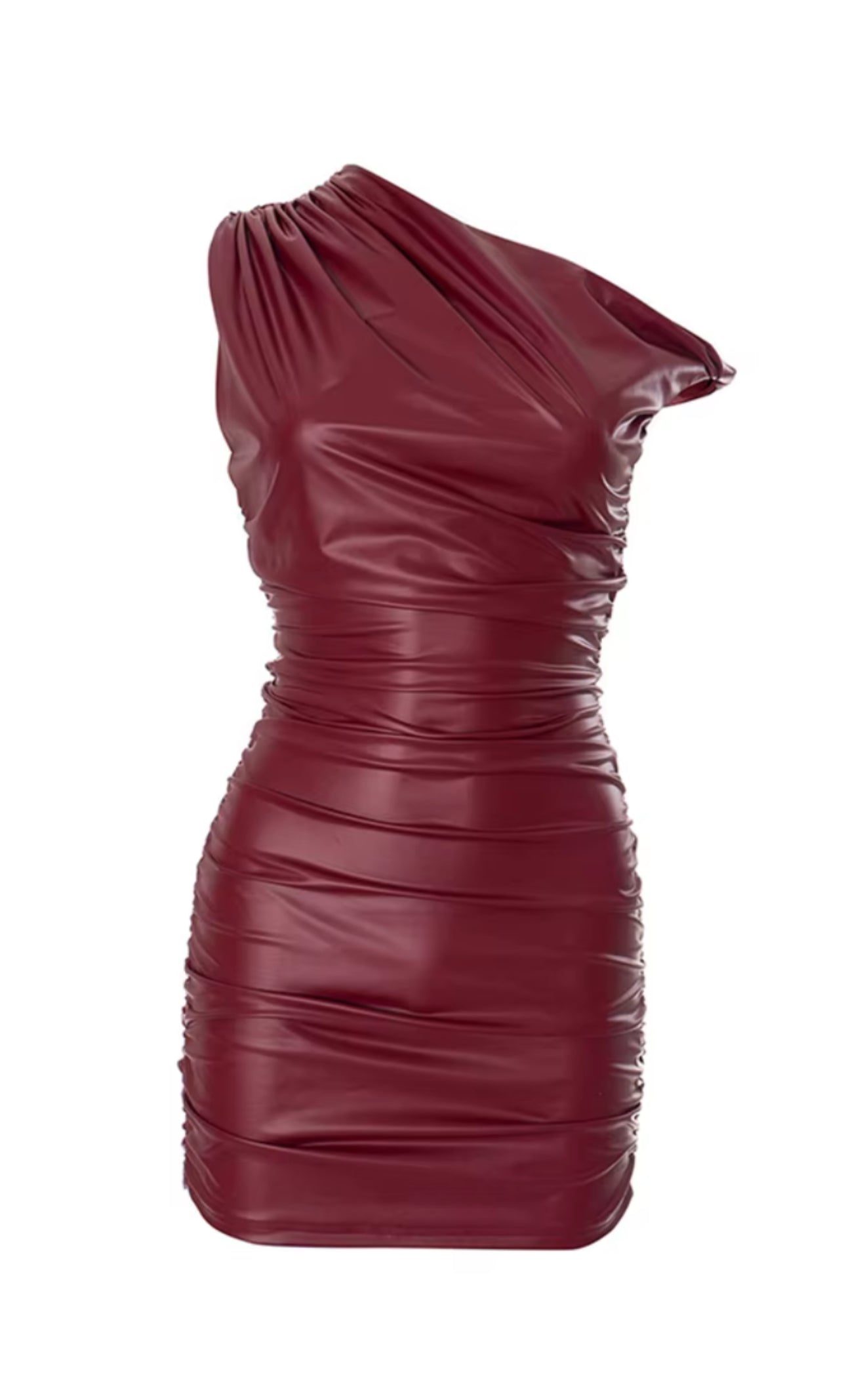 Burgundy leather dress