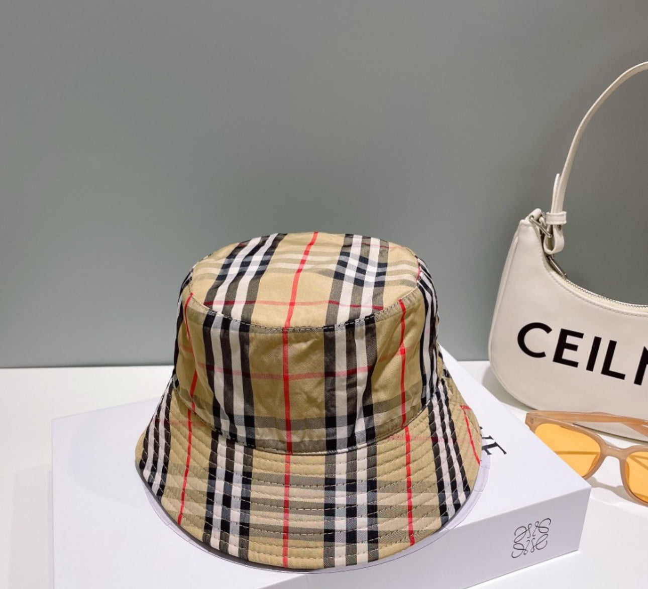 Brown bucket hat