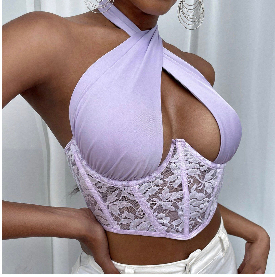 Purple LACE TOP