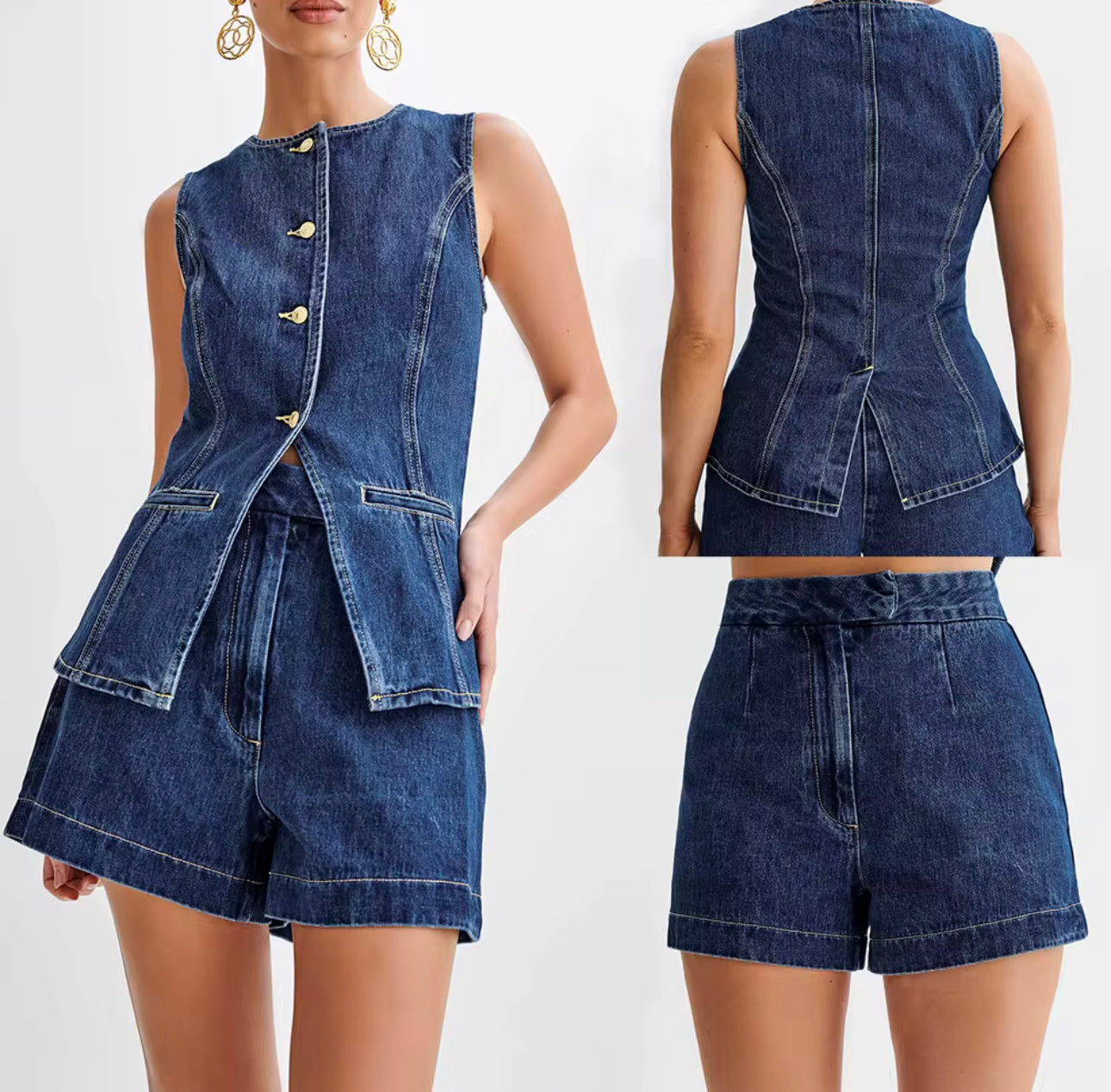 WOMEN FASHION DENIM TWO PIECE SET