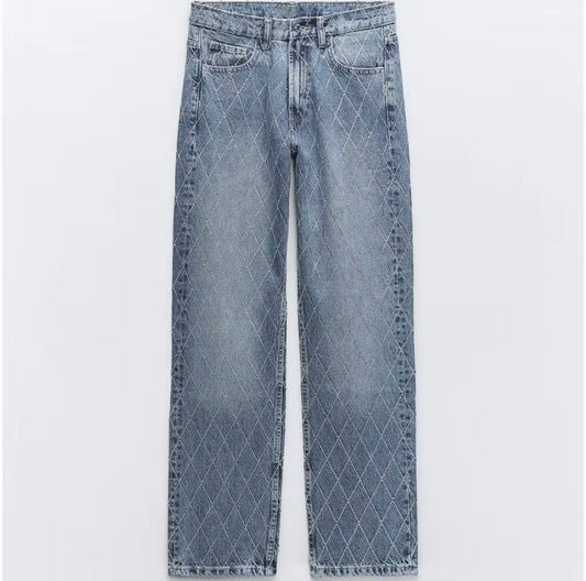 Dark Rhinestone Jeans