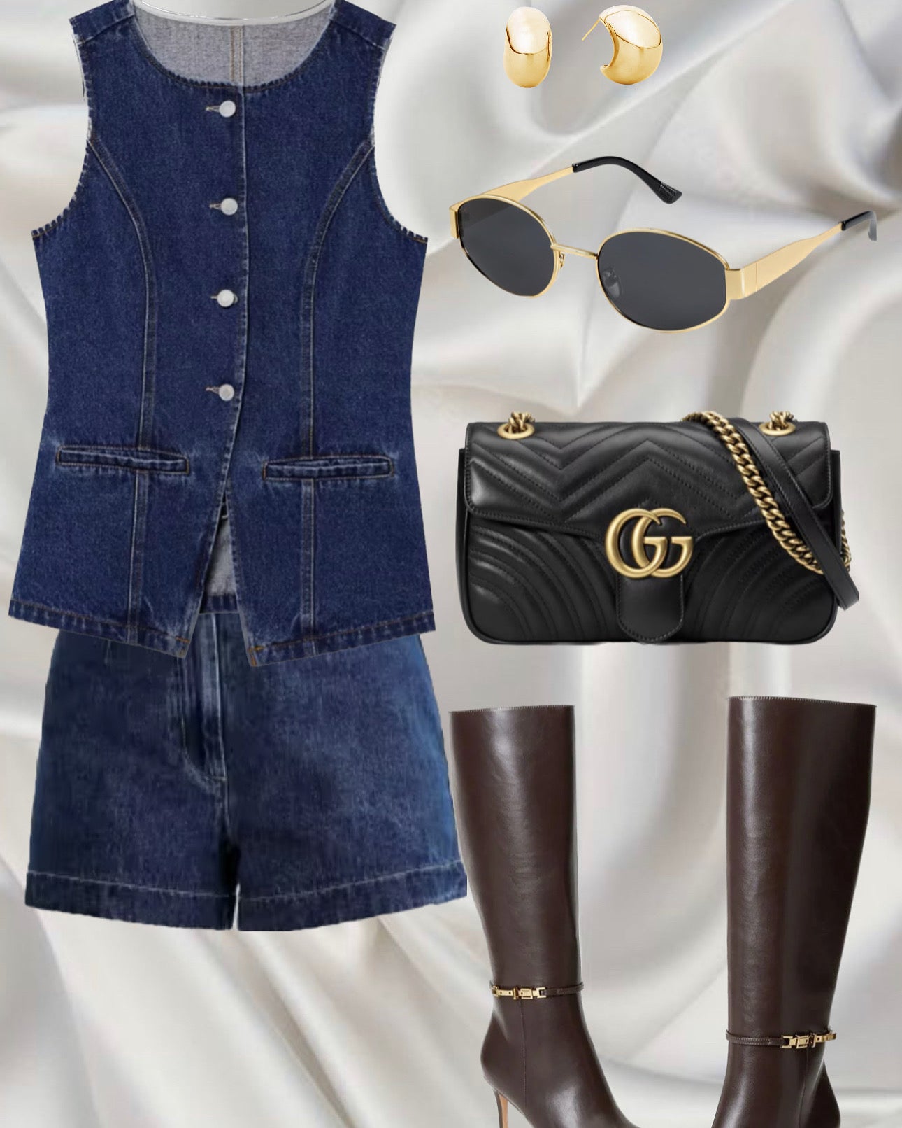 WOMEN FASHION DENIM TWO PIECE SET