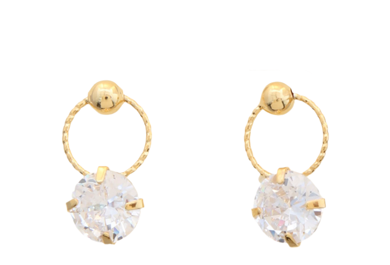 CZ DANGLE EARRINGS (gold dipped)