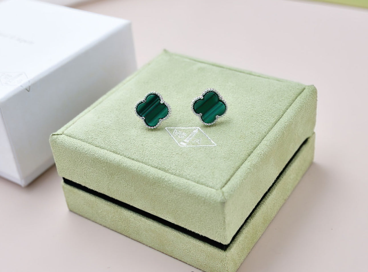 VC green earrings