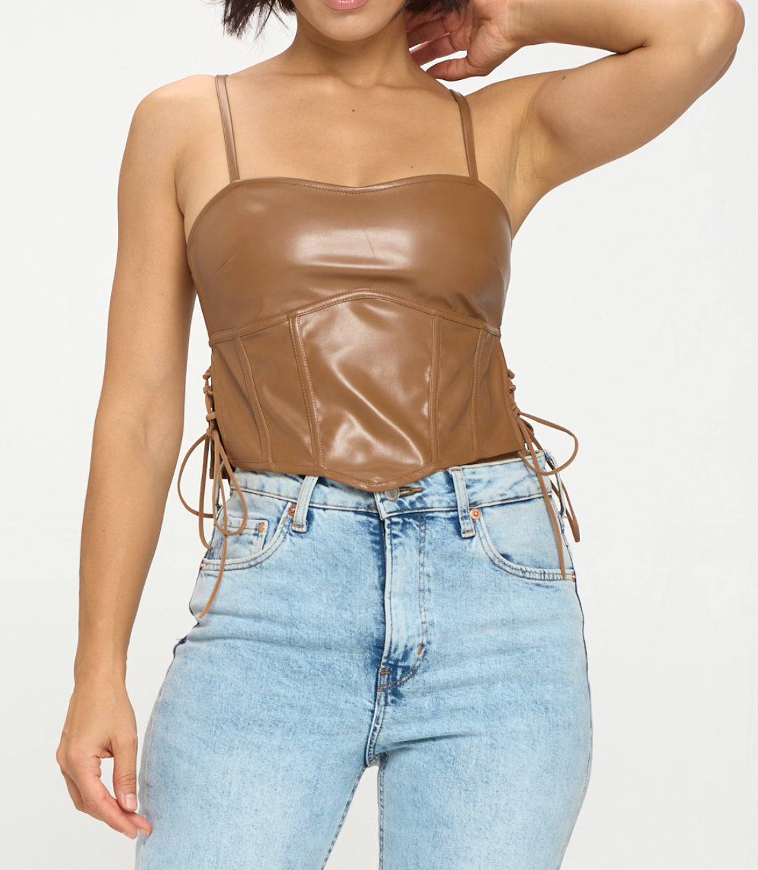 LEATHER CORSET TOP -