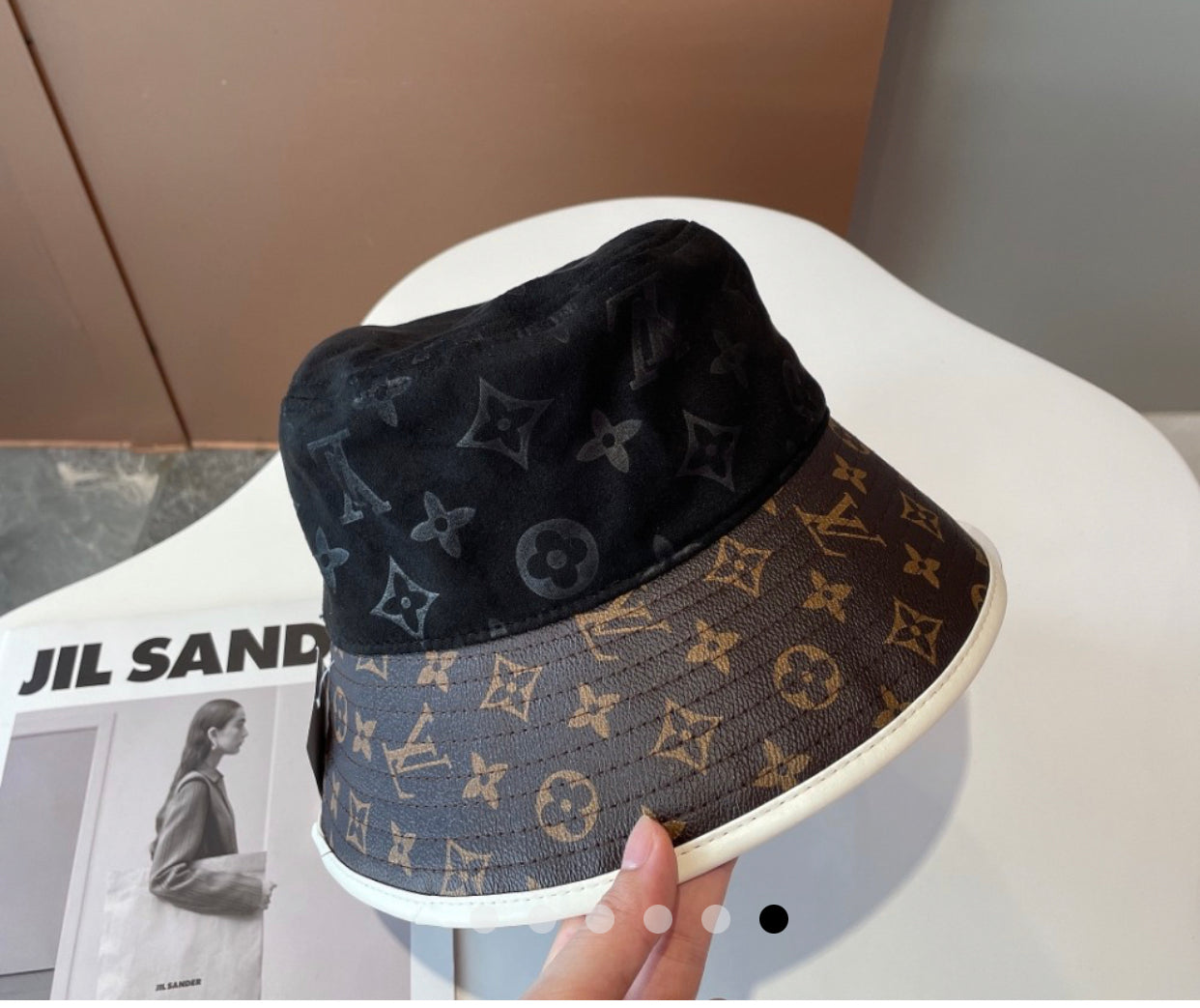 Shop Louis Vuitton Louis Vuitton MONOGRAM BANDANA BUCKET HAT by Bellaris
