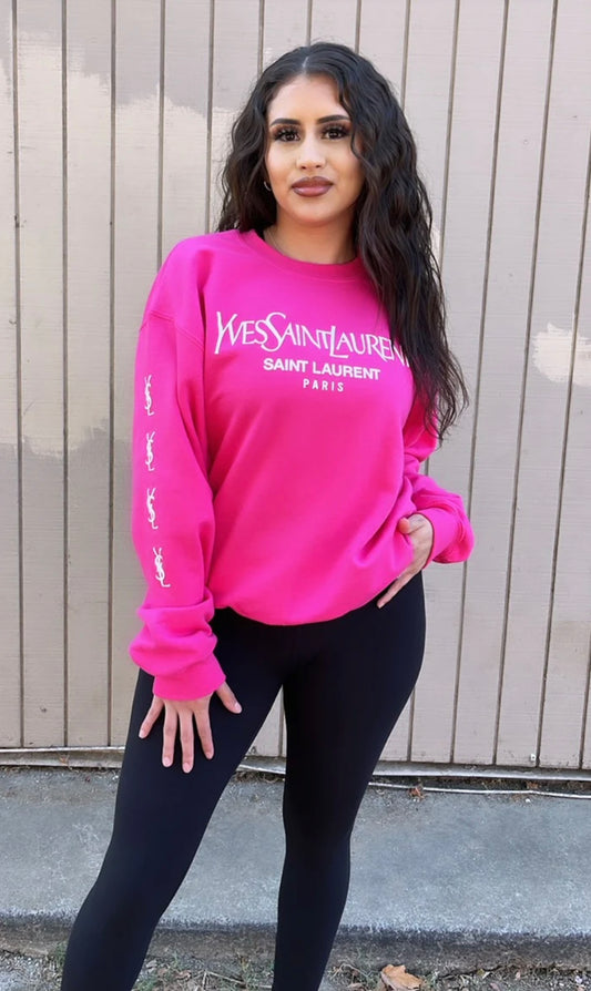 HOT PINK YSL INSPIRED SWEATSHIRT