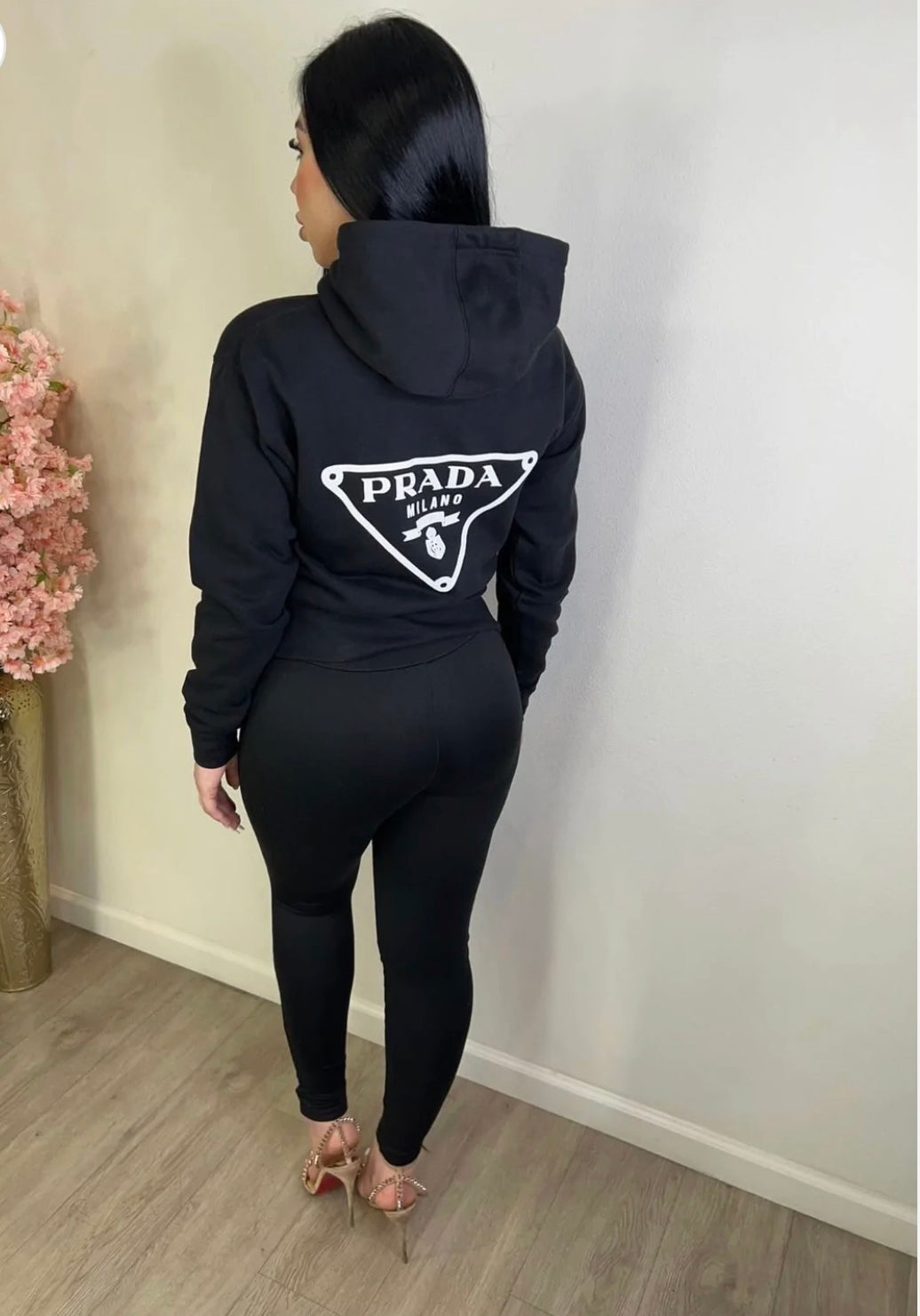 Prada black sale hoodie